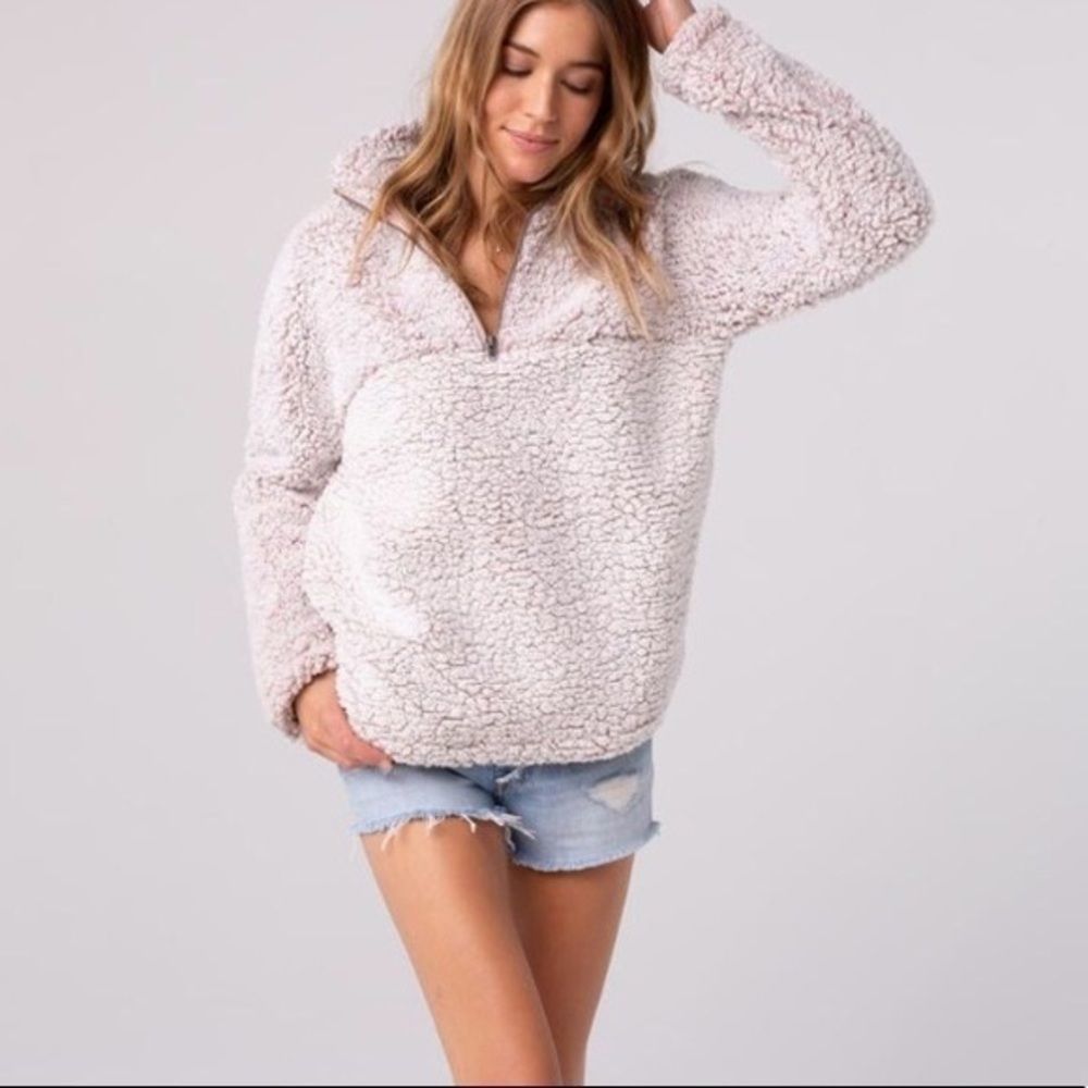 Thread & supply wubby Sherpa pullover quarter zip size S